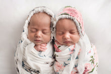 Load image into Gallery viewer, Twin set: Rosewood Bonnets | Floral Bonnet with Velvet Trim Set