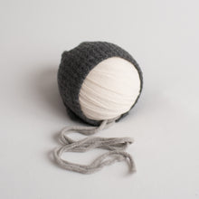 Load image into Gallery viewer, David Pants, Bonnet + Sleeper Cap | Dark Grey Duo-Tone Waffle Outfit Set