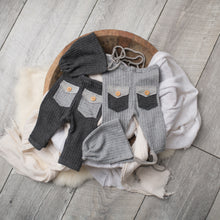 Load image into Gallery viewer, Twin set: David Pants Set | Light + Dark Grey Duo-Tone Waffle