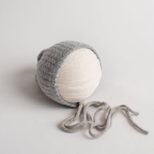 Load image into Gallery viewer, David Pants, Bonnet + Sleeper Cap | Light Grey Duo-Tone Waffle Outfit Set