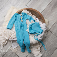 Load image into Gallery viewer, Dino Onesie + Bonnet | Multiple Colours Available