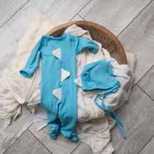 Load image into Gallery viewer, Dino Onesie + Bonnet | Multiple Colours Available