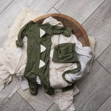 Load image into Gallery viewer, Dino Onesie + Bonnet | Multiple Colours Available