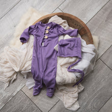 Load image into Gallery viewer, Dino Onesie + Bonnet | Multiple Colours Available