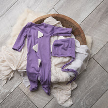 Load image into Gallery viewer, Dino Onesie + Bonnet | Multiple Colours Available