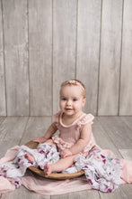 Load image into Gallery viewer, Grace Sitter Romper + Headband | Pink Sitter Romper + Headband Outfit Set