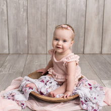 Load image into Gallery viewer, Grace Sitter Romper + Headband | Pink Sitter Romper + Headband Outfit Set