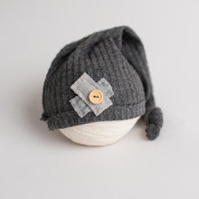 Load image into Gallery viewer, David Pants, Bonnet + Sleeper Cap | Dark Grey Duo-Tone Waffle Outfit Set

