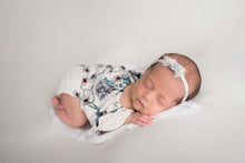 Load image into Gallery viewer, Serena Romper | White + Teal Floral Outfit Set
